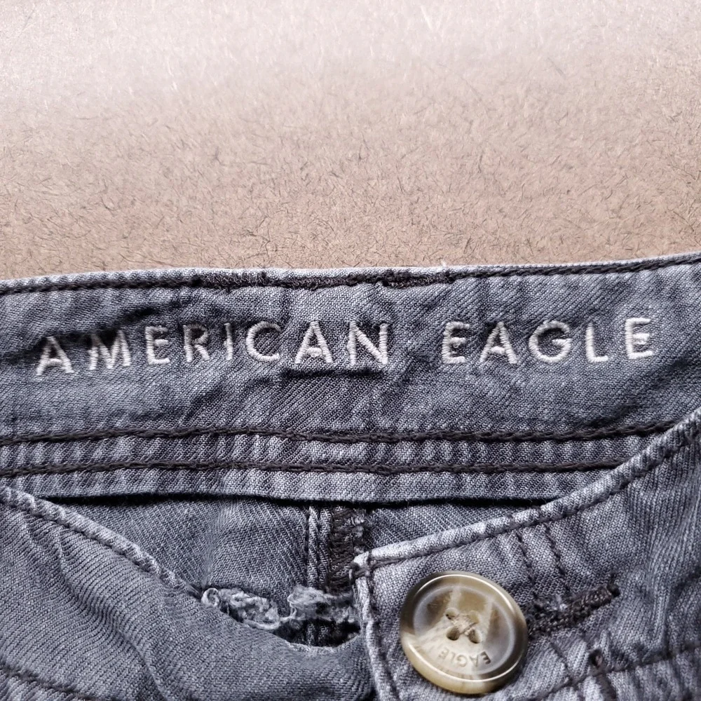 American Eagle Linen Blend Mini Shorts Women 00 Gray Summer Casual Boho Beachy